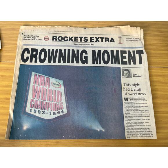 VTG Houston Rockets NBA Memorabilia 1994-95 Sports Illustrated Houston Chronicle - Picture 7 of 9